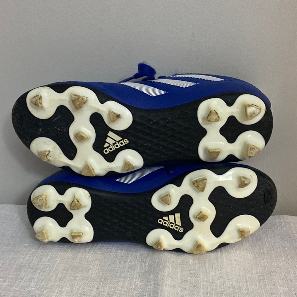 Adidas kids Blue/white unisex lace up Soccer Cleats size 3.5 - Picture 8 of 9